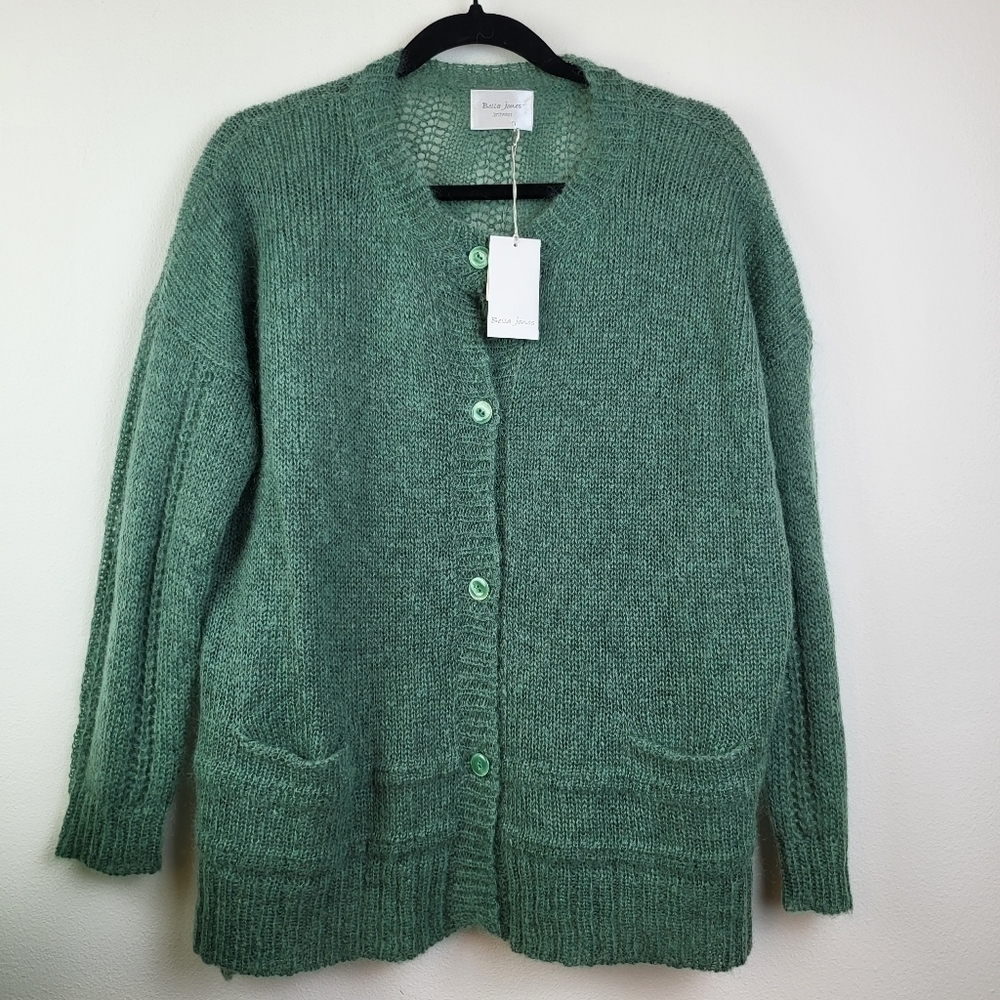 Bella Jones Mohair blend Cardigan Sweater NWT